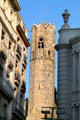 Octagonal bell tower of Chapel of St Agatha. Barcelona, Spain.