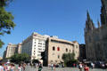 Plaça de la Seu in front of Cathedral. Barcelona, Spain.