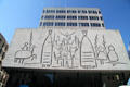 El fris dels Gegants by Pablo Picasso on Collegi d'Arquitectes building. Barcelona, Spain.