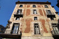 Casa dels Velers with stuccoed decoration. Barcelona, Spain.