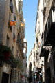 Carrer de Montcada streetscape in Gothic Quarter. Barcelona, Spain.