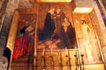 Visitation altarpiece with Evangelist St Luke & St Sebastian at Barcelona Cathedral. Barcelona, Spain.