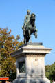 Equestrian statue of Joan Prim i Prats Spanish general & statesman by Lluís Puiggener i Fernández in Ciutadella Park. Barcelona, Spain.