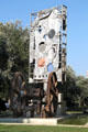 Machinery sculpture marking 1888 Universal Exposition in Ciutadella Park. Barcelona, Spain.