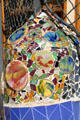 Patio tile mosaic wall at Casa Batlló. Barcelona, Spain.