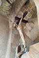 Christ crucified on I-beam on Passion Facade at Sagrada Familia. Barcelona, Spain.