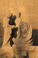 Mourning death of Christ on Passion Facade at Sagrada Familia. Barcelona, Spain.