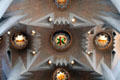Symbols on ceiling of Sagrada Familia. Barcelona, Spain.