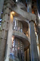 Spiral staircase in Sagrada Familia. Barcelona, Spain.