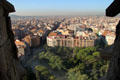 View of Barcelona from towers of at Sagrada Familia. Barcelona, Spain.