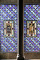 Stained glass windows in bedroom at Palau Güell. Barcelona, Spain.