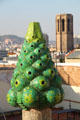 Gaudi's mosaic grape-like chimney atop Palau Güell. Barcelona, Spain.