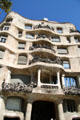 Undulating balconies of Gaudí's Casa Milà. Barcelona, Spain.