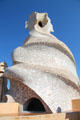 Spiral chimney atop Casa Milà. Barcelona, Spain.