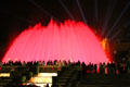 Magic Fountain gives light & water display to music on weekends. Barcelona, Spain.