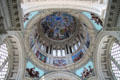 Painted interior of dome of Palau Nacional. Barcelona, Spain