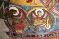 Fresco detail of symbol of Evangelist St. Mark from church of Sant Climent de Taüll at Museu Nacional d'Art de Catalunya. Barcelona, Spain.