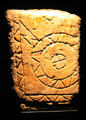 Iberian culture funerary stele at Museu d'Arqueologia de Catalunya. Barcelona, Spain.