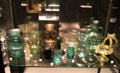 Glass vessels from Andalusia at Museu d'Arqueologia de Catalunya. Barcelona, Spain.