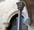 Gothic courtyard of Barbier Mueller Precolumbian Art Museum. Barcelona, Spain.