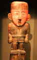 Wood anthropomorphic statue from Chimu Culture, Peru at Barbier Mueller Precolumbian Art Museum. Barcelona, Spain.