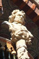 Bust of Ludwig van Beethoven on Palace of Catalan Music. Barcelona, Spain.