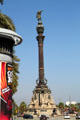 Columbus Monument built for Universal Exposition by Rafael Atché. Barcelona, Spain.