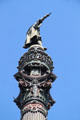 Details around top of Columbus Monument. Barcelona, Spain.