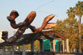 Lobster sculpture by Javier Mariscal on Passeig de Colom. Barcelona, Spain.