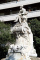 Frederic Soler i Hubert poet, playwright & theatrical entrepreneur statue 1906 by Agustín Querol on La Rambla. Barcelona, Spain.