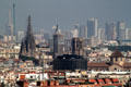 Barcelona skyline with Cathedral & skyscrapers beyond. Barcelona, Spain