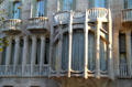 Balcony & pillars of Casa Miguel Sayrach. Barcelona, Spain.