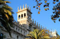 Crown of heritage building. Barcelona, Spain.