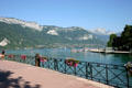 Lake & surrounding Haute Savoie Alps create a popular resort. Annecy, France.