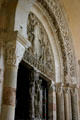 Central doorway of Cathedral St Lazarre with renowned Tympanum of Last Judgment. Autun, France.