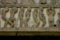 Detail of soles lamenting their fate of Hell at Last Judgment on tympanum of Cathedral St Lazarre. Autun, France.