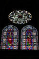 Ambulatory stained glass windows of Saints in Cathedral St. Étienne. Auxerre, France.
