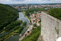 View of town & River Doubs from ramparts of Citadel. Besançon, France