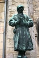 Statue of sculptor Claus Sluter by Bouchard beside Bellegarde Staircase in Palace of Dukes. Dijon, France.