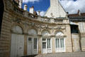 Semicircular courtyard of Hotel Legouz de Gerland at 21 rue Vauban. Dijon, France.