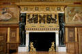 Fireplace in Ballroom of Fontainbleau Palace by Philibert Delorme. Fontainbleau, France.