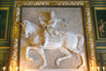 Equestrian relief of Henri IV by Mathieu Jacquet in St. Louis bedroom at Fontainbleau Palace. Fontainbleau, France