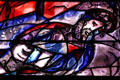 Detail of bearded man from stained-glass by Marc Chagall in Cathedral. Metz, France