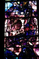 Detail of abstract colors from stained-glass by Marc Chagall in Cathedral. Metz, France.