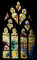 Yellow series of four stained-glass windows by Marc Chagall in Cathedral. Metz, France.