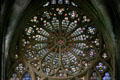 Rose window stained-glass in Cathedral. Metz, France.