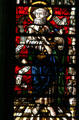 Stained-glass Apostle St. Peter in Cathedral. Metz, France.