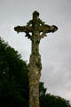 Medieval cross outside Fontenay Abbey. Fontenay, France.