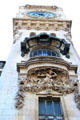 Carving on clock tower facade of Gare de Lyon. Paris, France.
