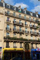Typical balconies of Marais. Paris, France.